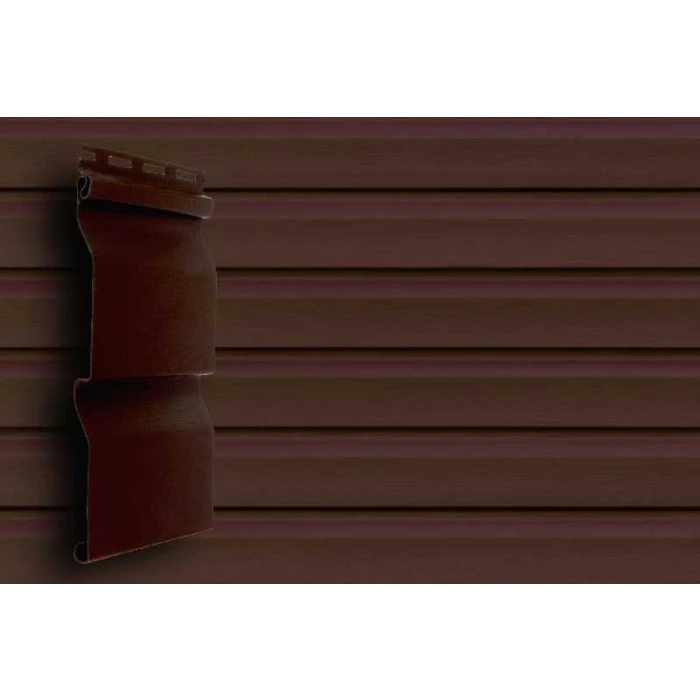 Виниловый сайдинг двухслойный Grand Line Корабельная доска Слим АСА Темный дуб 3.00