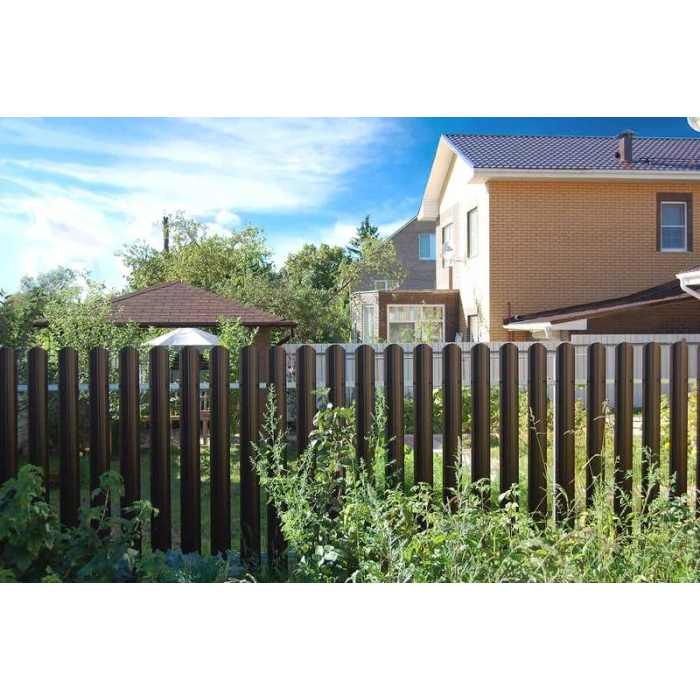 Штакетник П-образный А фигурный Grand Line 0,4 Полиэстер матовый - double RAL 7024 Мокрый Асфальт